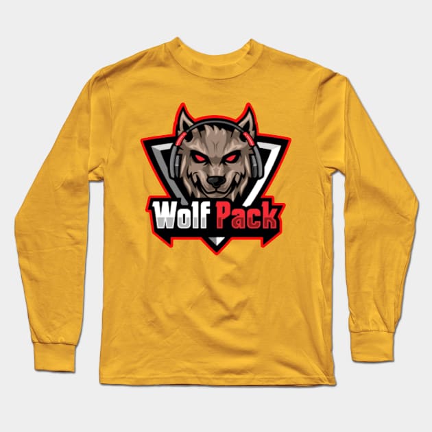 Angry Wolf Face Long Sleeve T-Shirt by galangdwisaputra